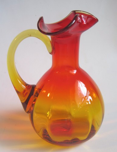 Amberina art blown - blown, cruet