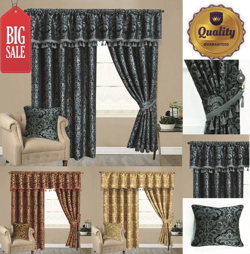 Jacquard curtains fully lined - curtains,