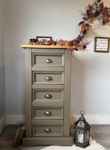 Upcycled pine tall boy painted - upcycled,