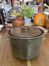 Govancroft Casserole Dish With Lid 13cm x 19cm. Grey/ Green / Brown / Stone 