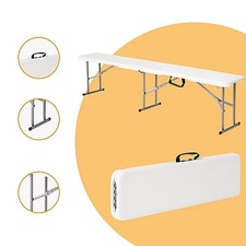 6FT Plastic Folding Bench Portable Outdoor Bench for Picnic Camping Garden UKED