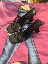 Charles & Keith Black Heeled Sandals, Size UK8