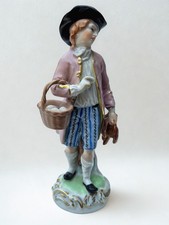 Vintage Dresden Porcelain Figurine D5909 | 20cm Egg Collector w/ Game Bird