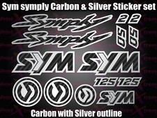 Sym Symply 1, 2 Stickers / Decals Carbon & silver printed vinyl, 50, 125