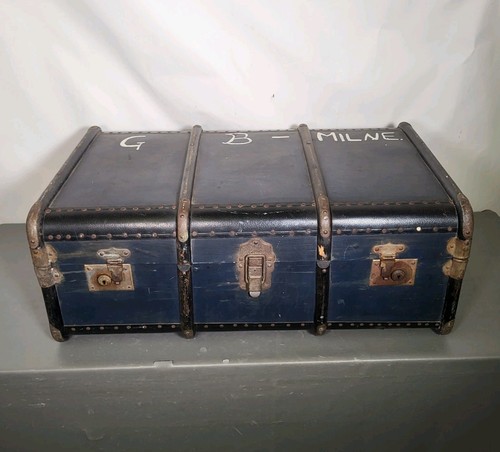 Antique large steamer trunk - antique,