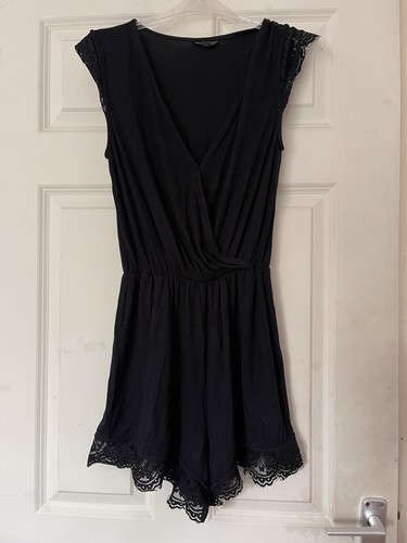 Topshop black jersey laced - black,