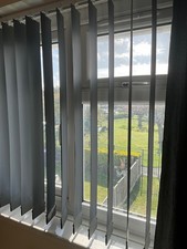 VERTICAL BLACKOUT BLINDS COMPLETE SET HEADRAIL HANGERS WEIGHTS W180cm x Drop 122