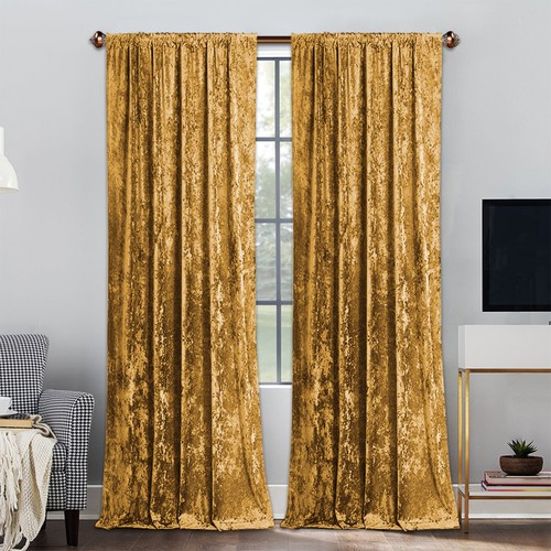 Luxury crushed velvet curtains - crushed,