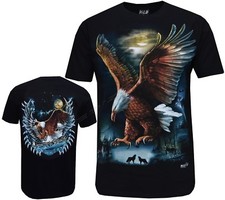 Eagle T-Shirt American Bald Eagle Bird of Prey in the Mountains Wolves by Wild