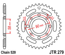 JT REAR BLACK SPROCKET JTR279 32 TEETH HONDA CA250 REBEL CD250 88-94 CM250 C