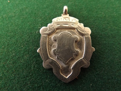 Vintage solid silver watch fob - silver,