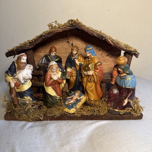 Vintage nativity scene ceramic - vintage,