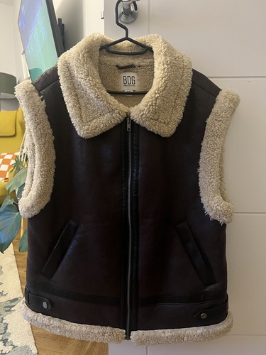 Faux fur sheepskin gillet - sheepskin,