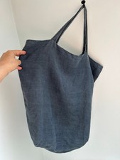 JUNO Denim Blue 100% Linen Slouchy Shoulder Tote Bag 55cm high x 49cm wide £75
