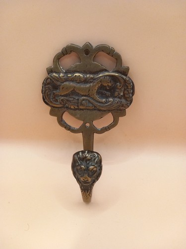 Vintage solid brass lion - brass,