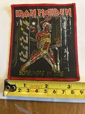 Iron Maiden  Vintage 1986 Somewhere In Time Patch Red Border Unused Very Rare