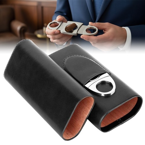 Portable leather humidor box - portable,