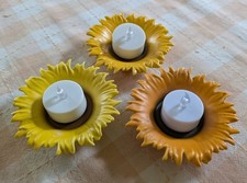 3 Sunflower Tealight Holders