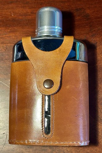 Vintage hip flask glass - flask, bottle