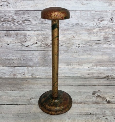 Vintage wood hat stand - wood, gold