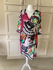 LIBRA BNWOT STRETCHY MULITCOLOURED OCCASION PARTY CRUISE HOLIDAY DRESS SIZE 16