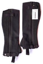 HALF CHAPS HORSE RIDING EQUESTRIAN BLACK AMARA SMALL / MEDIUM / LARGE / XL BNWT