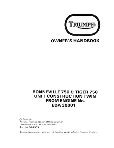 Triumph owners manual book - triumph,