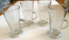 2x BAILEYS The Original Coffee Latte Glasses + 2 Plain Glasses Hot Chocolate etc