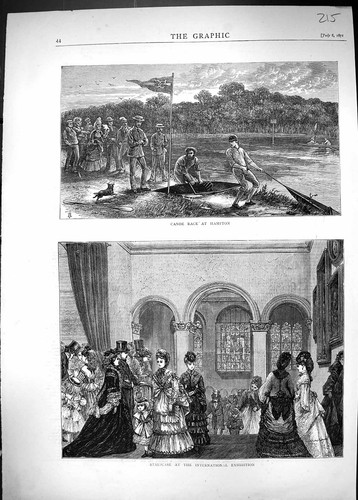 Antique old print 1871 - old,