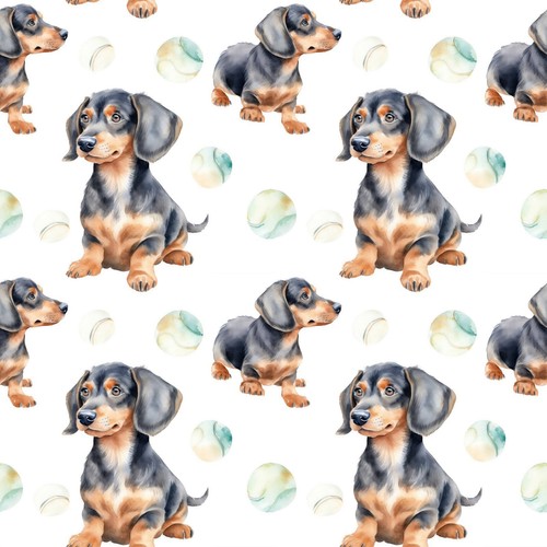 Dachshund patchwork fabric - fabric,