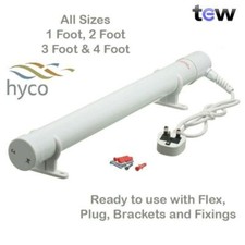 Hyco Tubular Heaters 45W, 80W, 135W, 180W, Clips, Guards, Plug-in Thermostat 