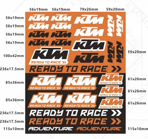Sheet stickers decals ktm - stickers,