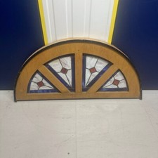 Large Arched Slag Glass Stained Glass Window Internal Wooden Decorative Pub