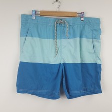 Mantaray Swim Shorts Mens Large Blue Block Drawstring Mesh Lined Beach