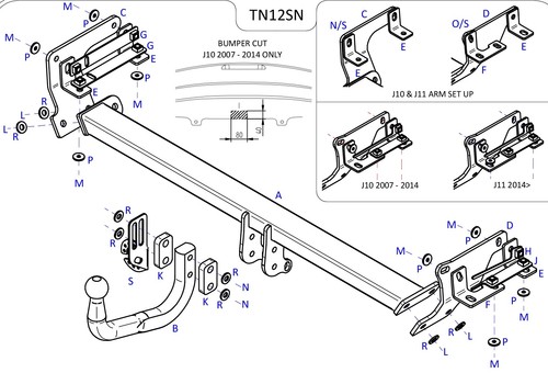 Towtrust swan neck towbar - neck,