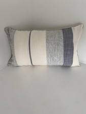 Cream and Grey Striped Cushion