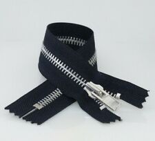 YKK Closed End Metal Zip - Black Heavy Duty No 8 Silver Teeth - Choice of Sizes