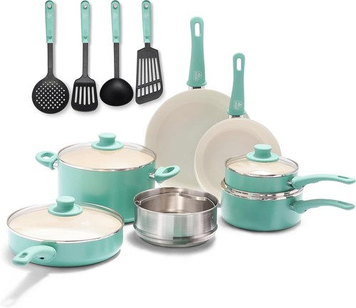 Greenlife cookware set pcs - set, 15-pcs