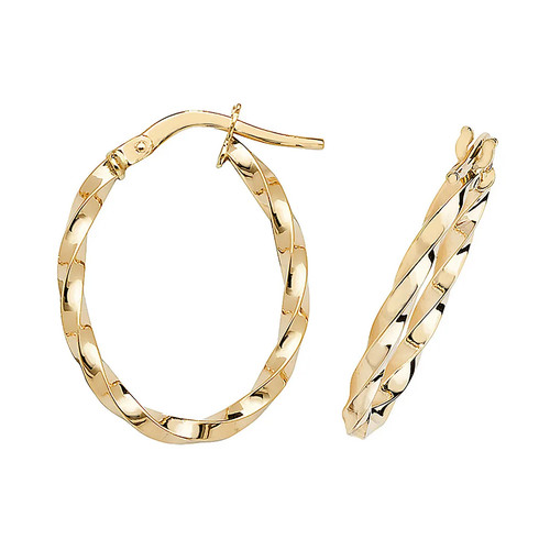 Hoop earrings 9ct yellow - earrings,