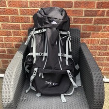 Trespass Trek 66 Litre Hiking / Camping Backpack Rucksack Black