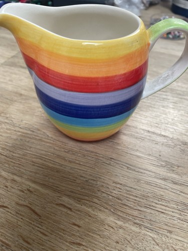 Small hand painted striped jug - hand,