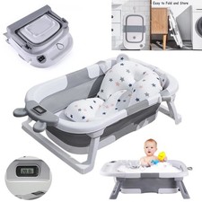Baby Bath Tub Foldable For 0-24 Months Newborn Toddler Bath With Soft Cushion