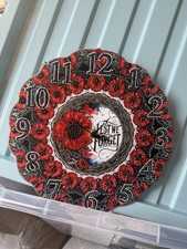 5d Diamond Painting Lest Not Forget With Poppy Wall Clock