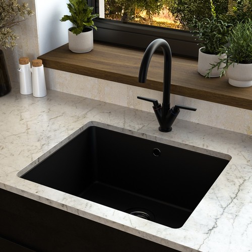 Single bowl undermount - undermount, black