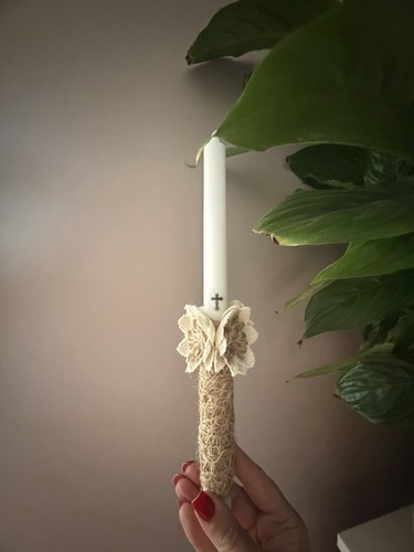 Christening day candle baptism - christening,