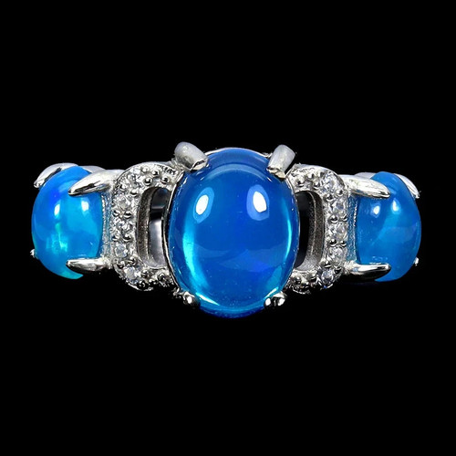 Silver ring opal genuine - opal,