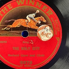 Herbert Cave and Choir, the Holy City/The Star of Bethlehem 78 RPM 10" Record