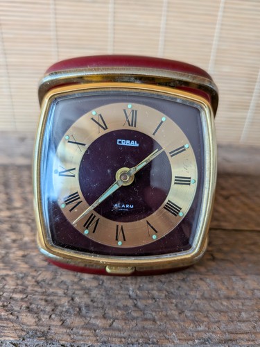 Coral vintage travel alarm - vintage,
