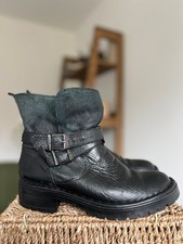 Bertie Black Leather Biker