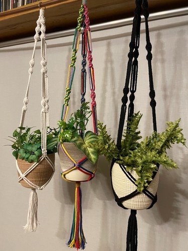 Macrame plant hanger planter - ,